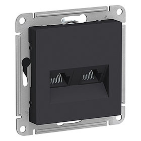 Розетка компьютерная 2-м AtlasDesign RJ45 кат.5E механизм карбон SchE ATN001085