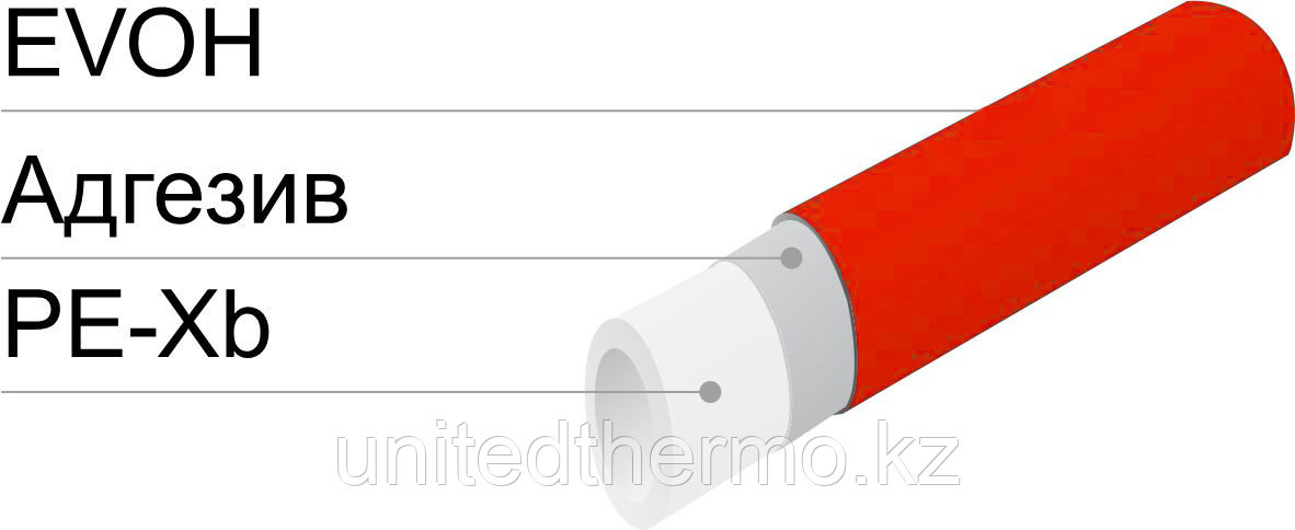 Труба 16x2.0 мм для теплого пола Varmega PE-Xb/EVOH многослойная, цвет красный