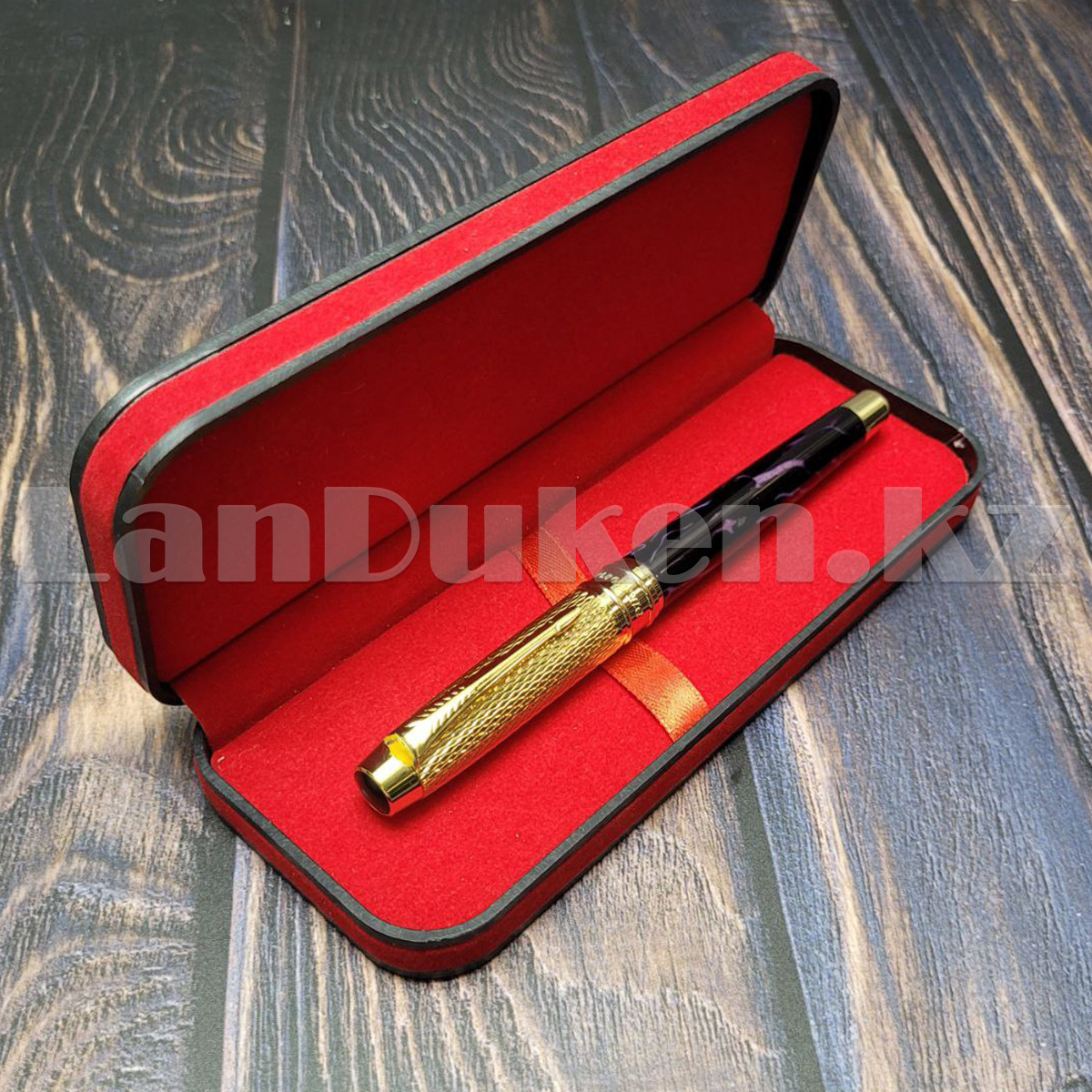 Подарочная ручка-роллер в футляре цвет черного камня 201, фото 1