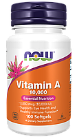 Vitamin A 10 000 iu, 100 softgels, NOW