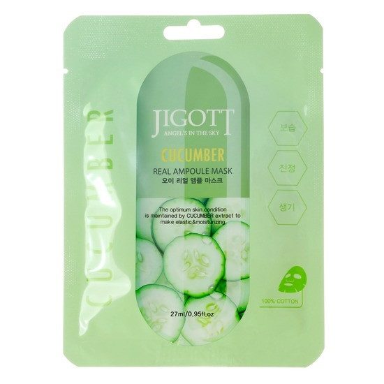 Jigott Тканевая Маска Caviar Angel'S In The Sky Real Ampoule Cucumber Mask - 1 Шт