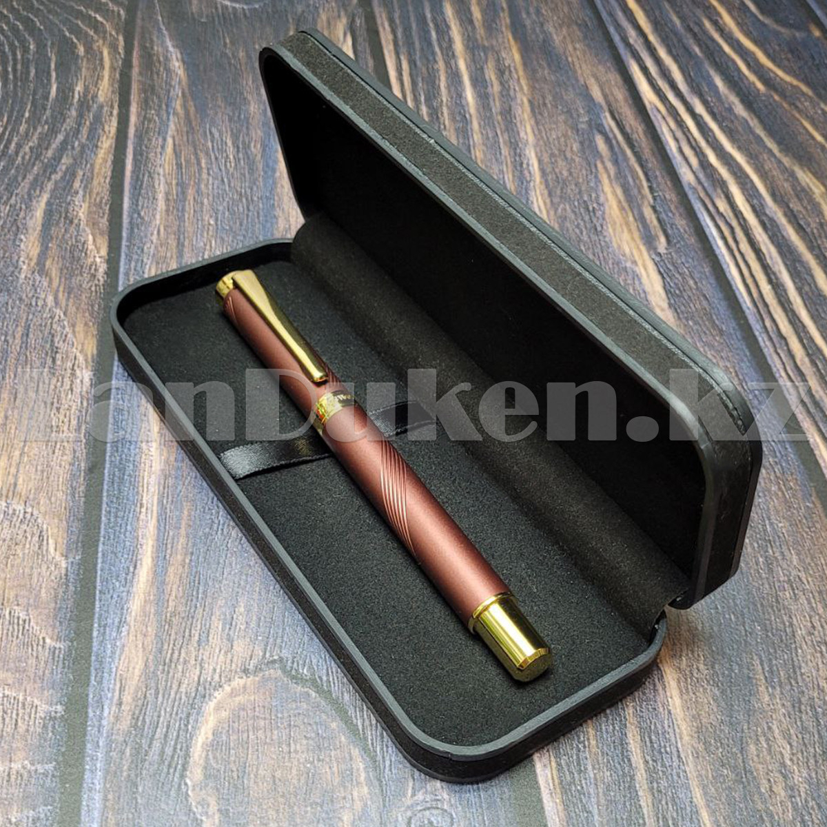 Подарочная ручка-роллер в футляре металлик