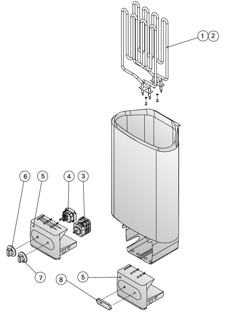 Электрическая печь для сауны Harvia Delta D36 (со встроенным пультом, мощность = 3,6 кВт, объем = 2-4,5 м3) - фото 3 - id-p106804303