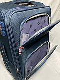 Средний тканевый дорожный чемодан на 4-х колёсах "Wemge Sabre". Высота 68 см, ширина 41 см. глубина 28 см., фото 5