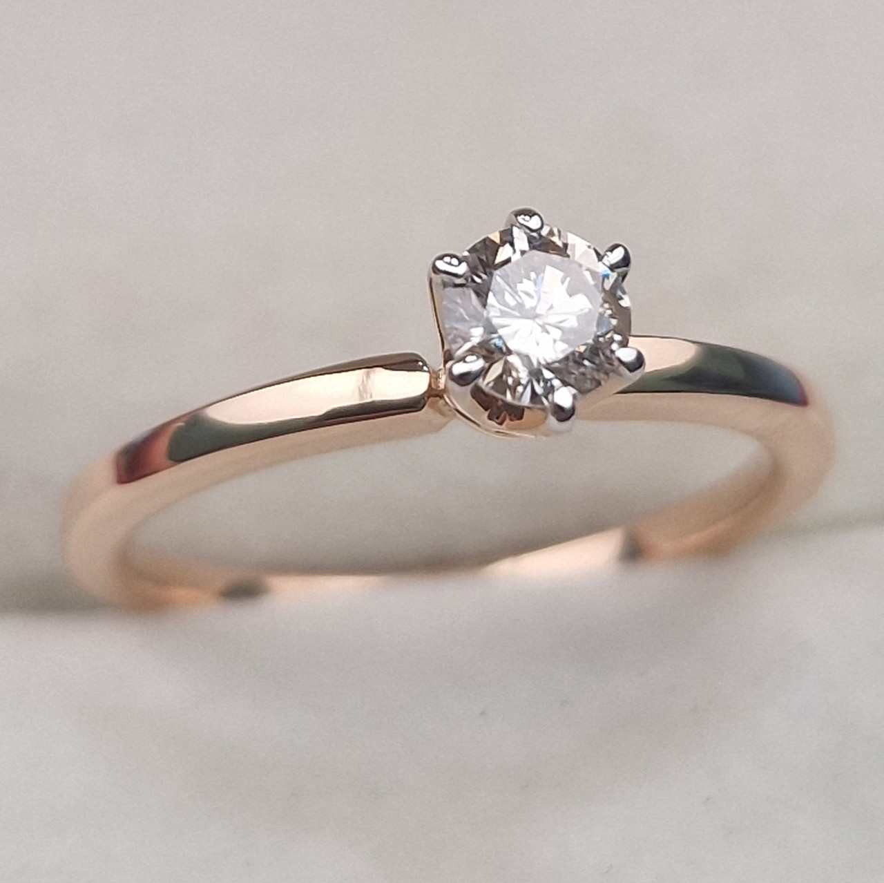 Золотое кольцо с бриллиантами 0.28Ct SI2/J VG-Cut - фото 10 - id-p106798256