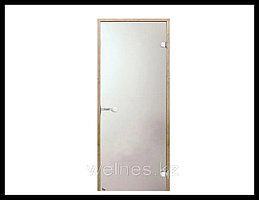 Дверь Harvia STG 7х19 Сатин для Финской Сауны (короб - сосна, стекло - матовое, ручка - магнит)