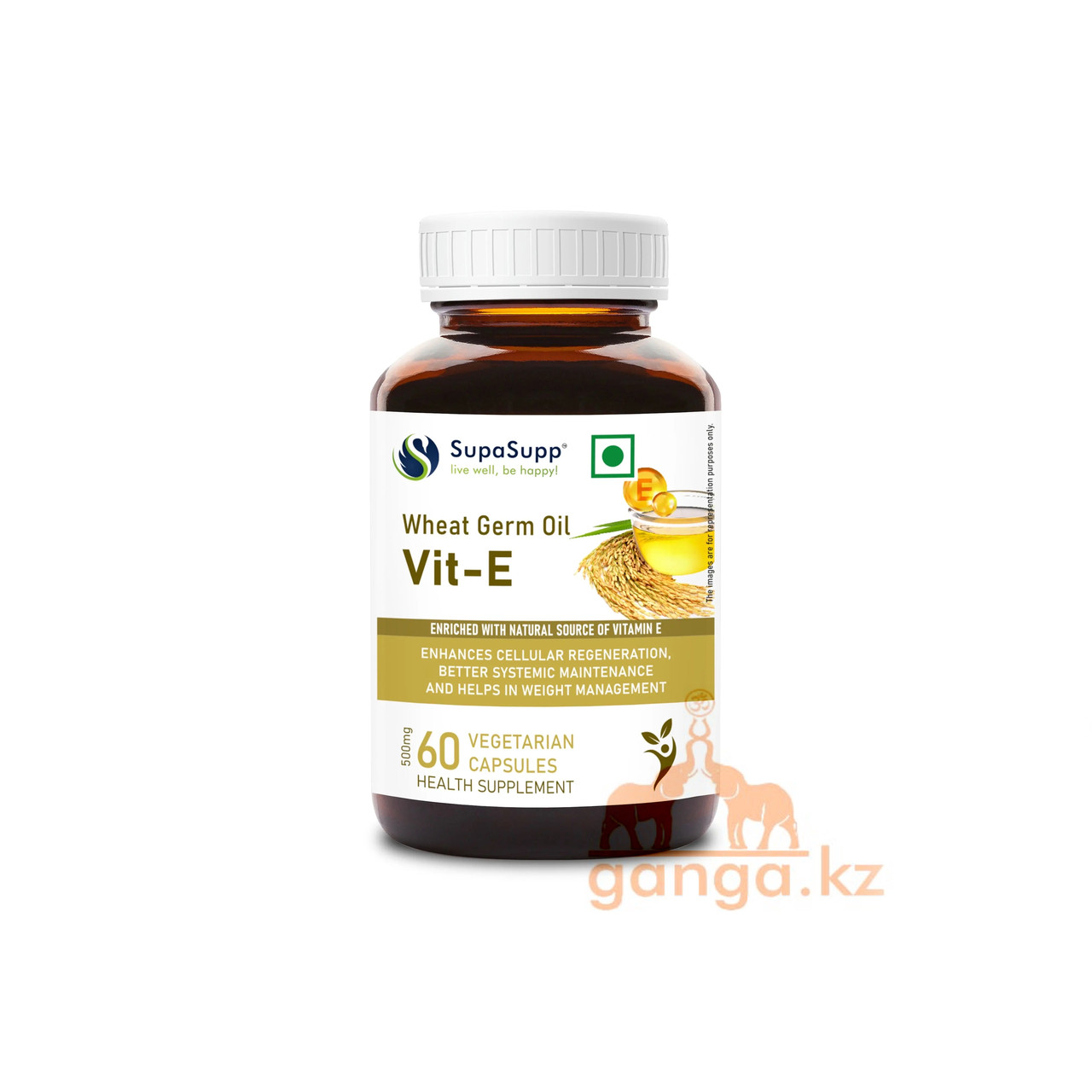 Масло зародышей пшеницы в капсулах (Wheat Germ Oil Capsule SRISRI), 60 кап