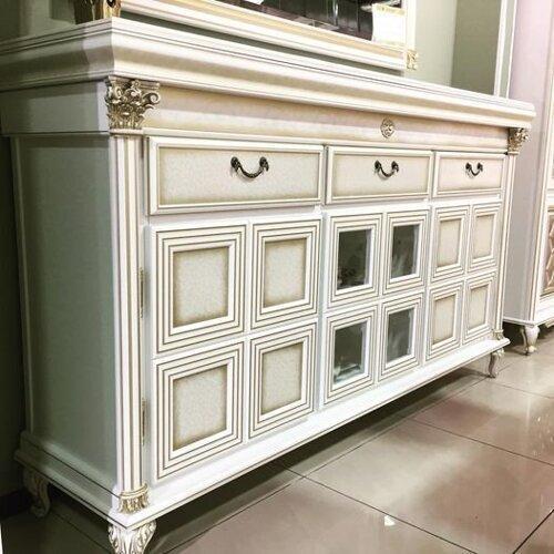 Комод бар ВЕНЕЦИЯ СКАЙ ( Белый/Золото ) (id 106813232)