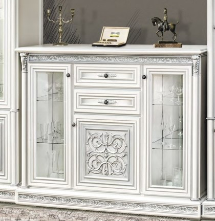 Комод бар ТОСКАНА СКАЙ (Белый/Серебро) (id 106813340)