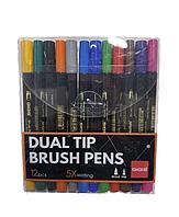 Аквамаркеры Brush pens dual tip GIGIS 12PCS