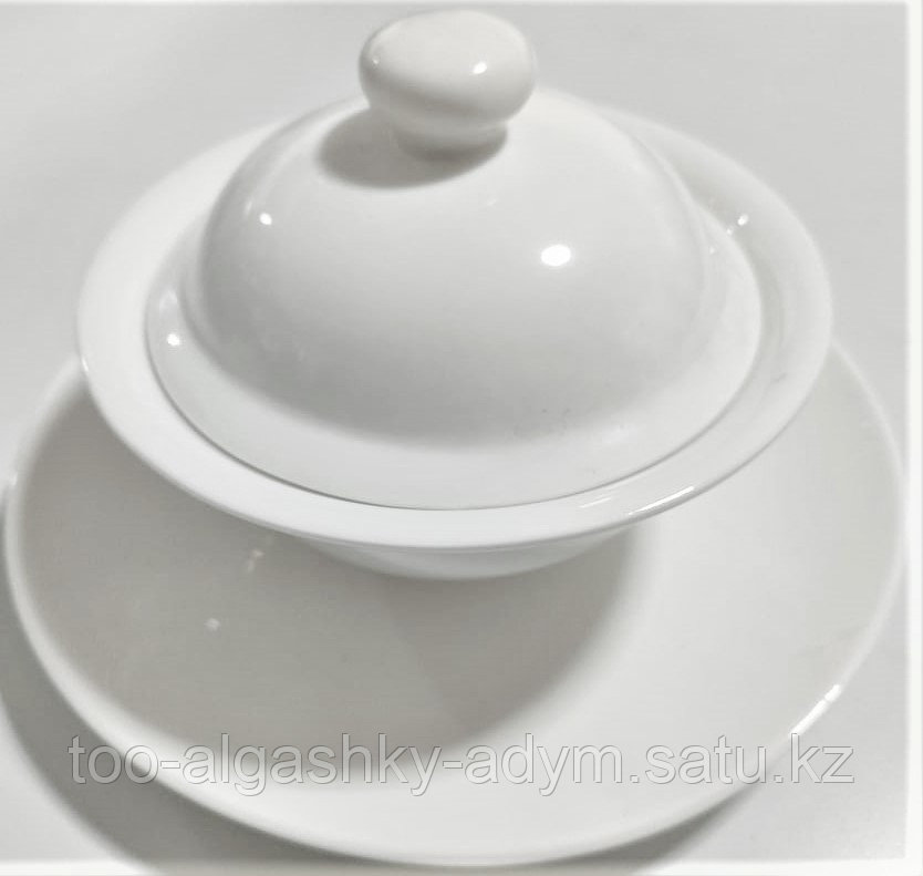Чаша суповая с крышкой D=13 см 200 мл из фарфора - фото 1 - id-p106814732