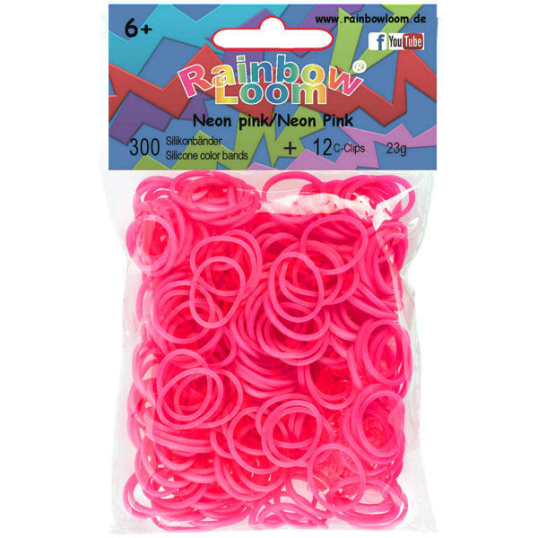 LOOM 5370 Резиночки для плетения браслетов, неоновый розовый