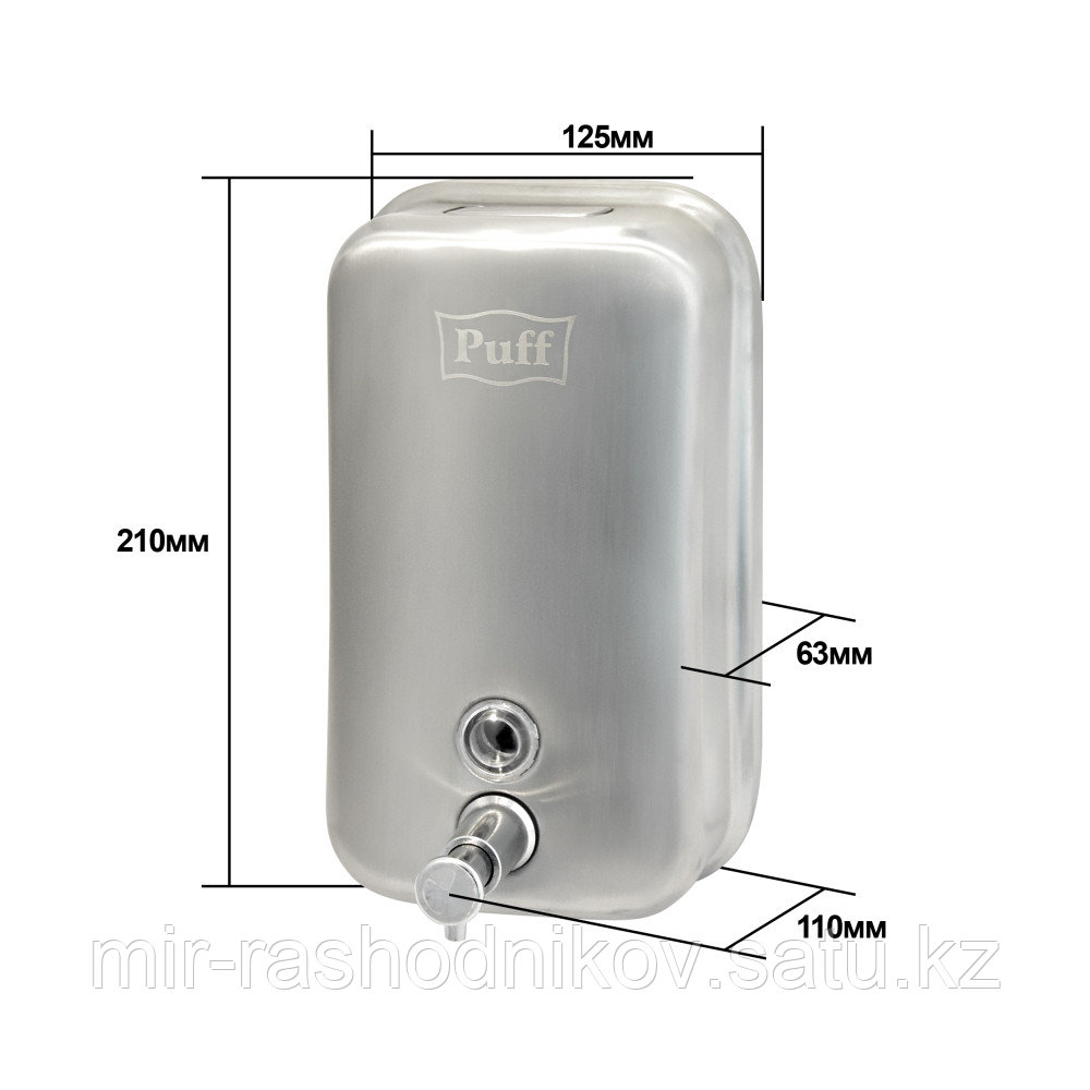 Дозатор для жидкого мыла из нержавеющей стали PUFF-8615M - фото 5 - id-p106816283