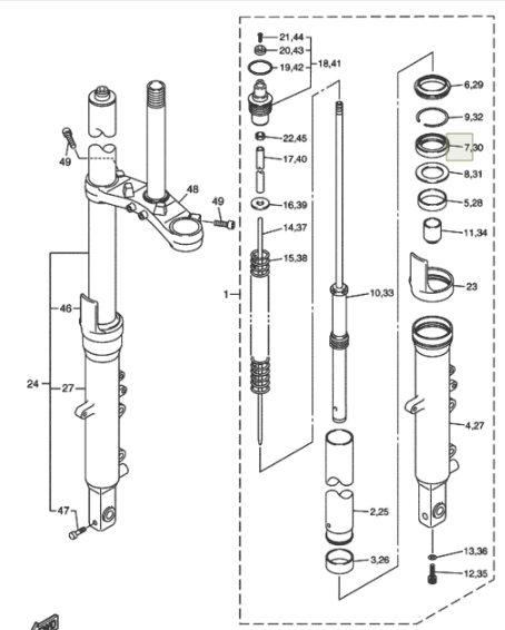 Сальник вилки Yamaha 4SV2314501