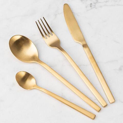 Набор столовых приборов для одной персоны FISSMAN Magistro Golden Cutlery (4 предмета) - фото 6 - id-p106829636