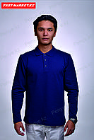 Рубашка поло с длинными рукавами темно-синее XXXL