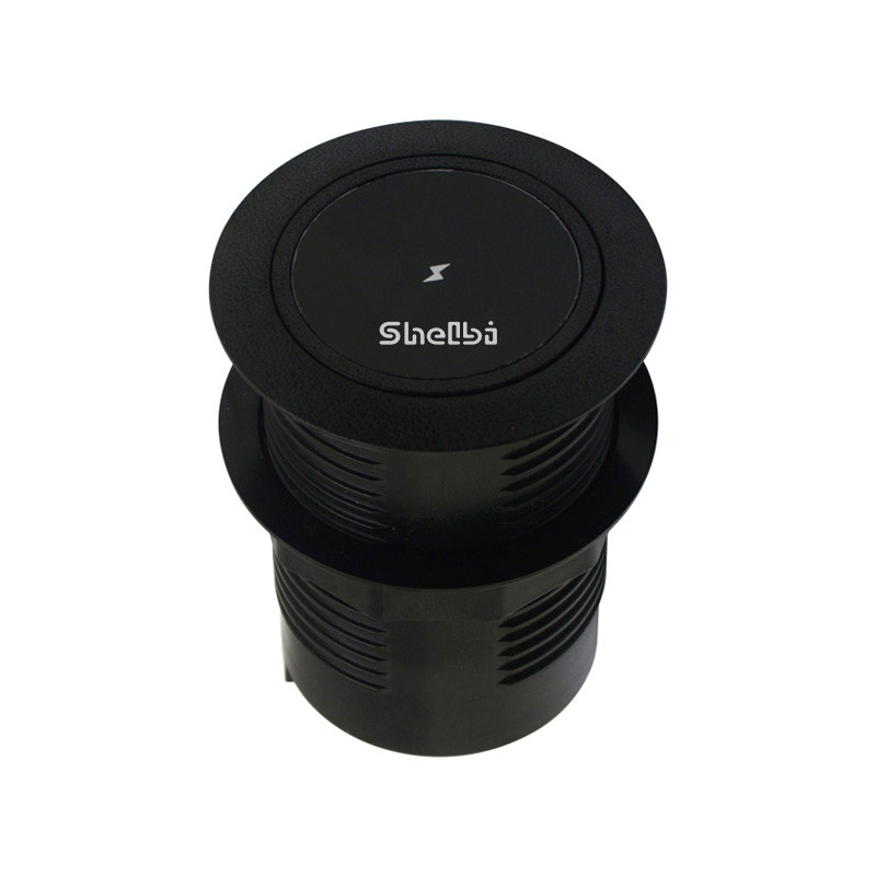Shelbi Беспроводная зарядка, USB, Type-C для установки в стол, чёрный - фото 4 - id-p106836682