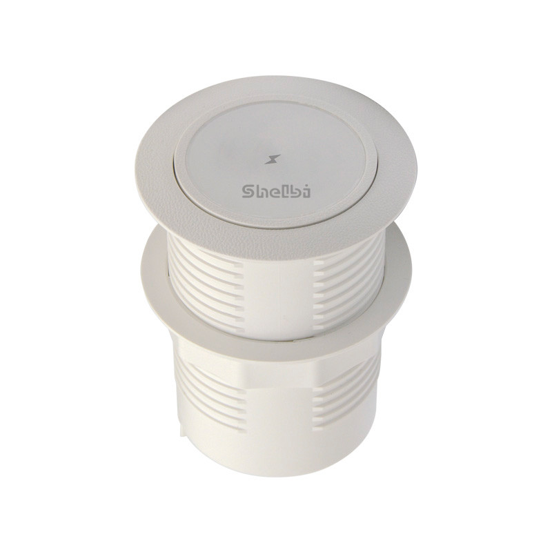 Shelbi Беспроводная зарядка, USB, Type-C для установки в стол, белый - фото 8 - id-p106836762