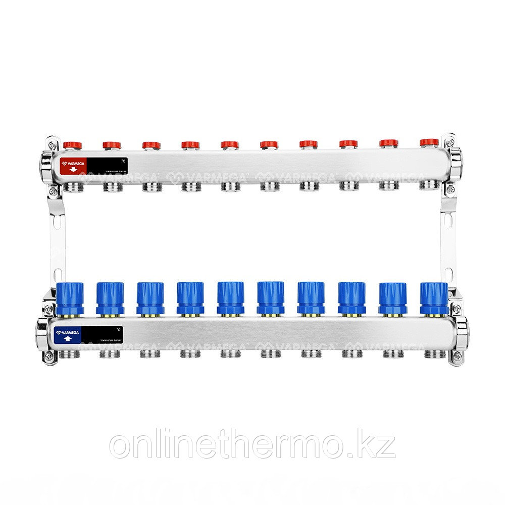 Коллектор 1", 10 x 3/4"EK из нержавеющей стали с регулирующими и балансировочными клапанами Varmega - фото 2 - id-p106836884