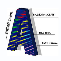 Объемные световые буквы Видео пиксель 1 метр