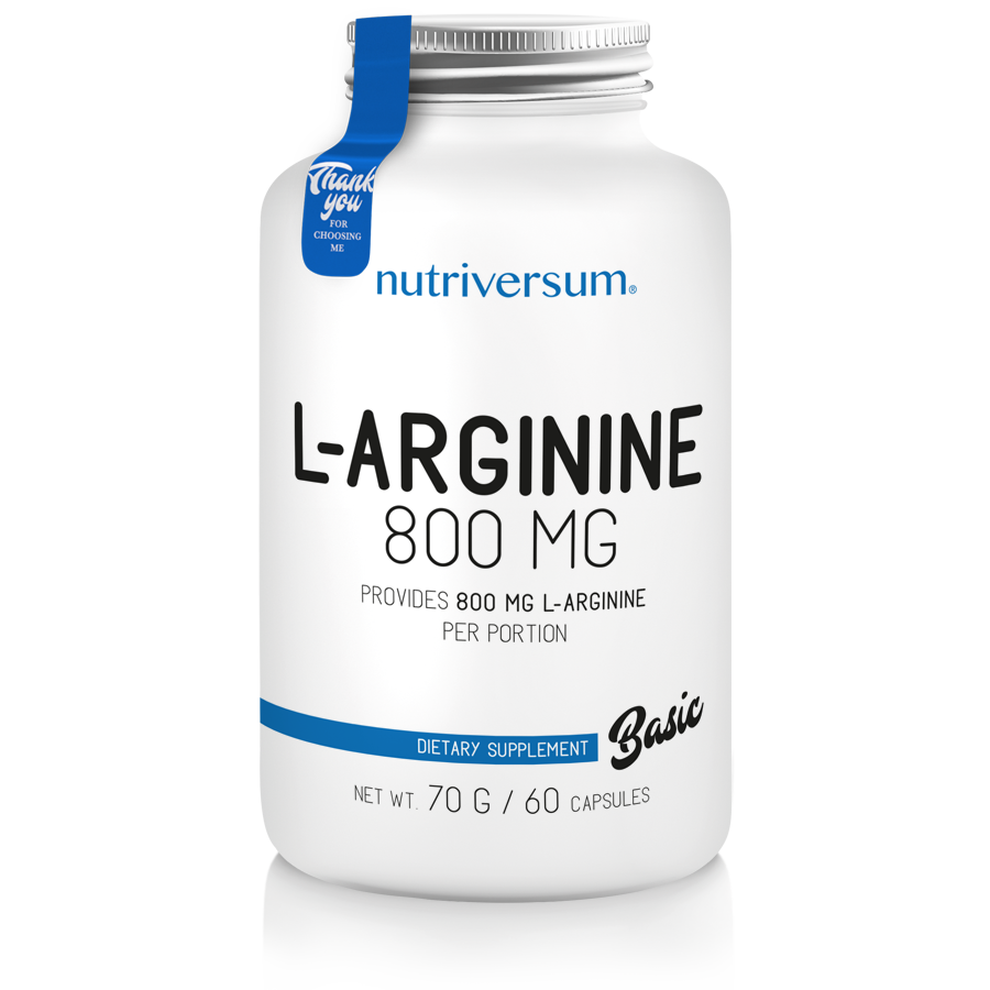 BASIC - L-Arginine 800 mg, 60 caps, NUTRIVERSUM - фото 1 - id-p96303059