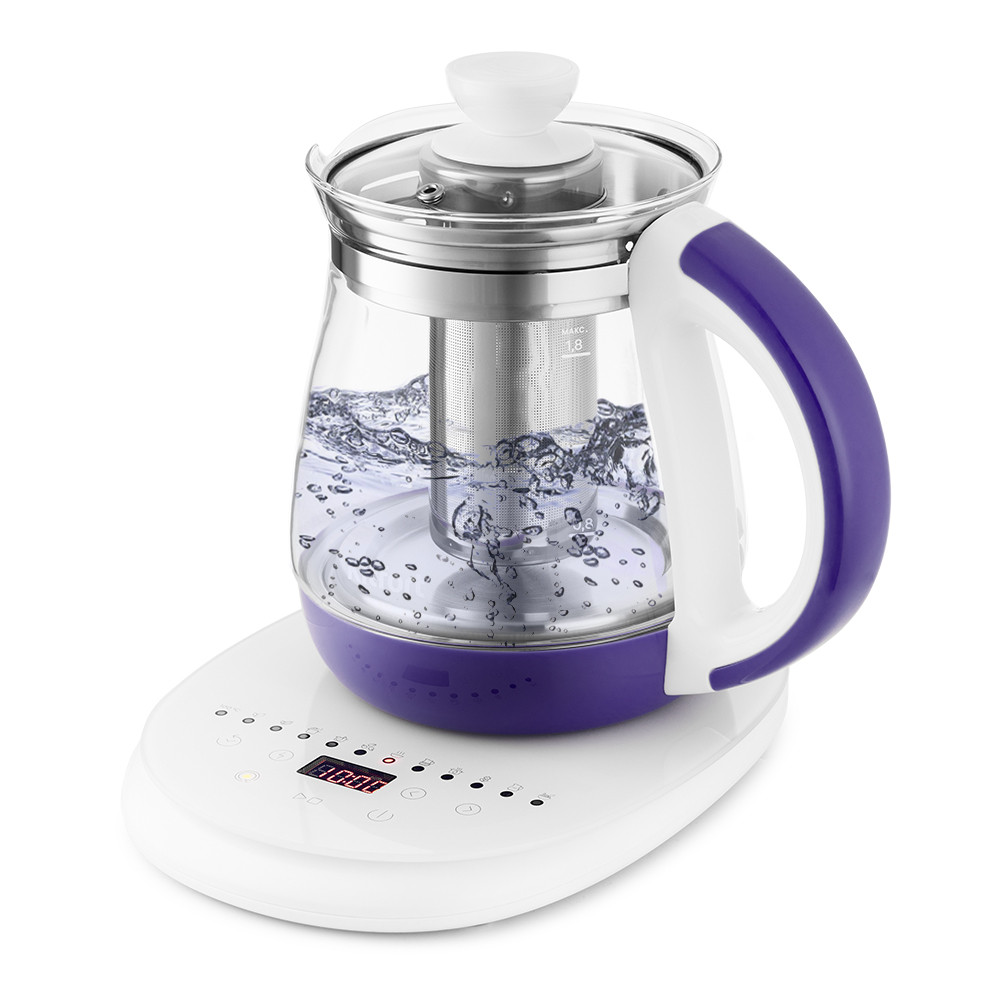 Электрический чайник Kitfort KT-6130-1 бело-фиолетовый