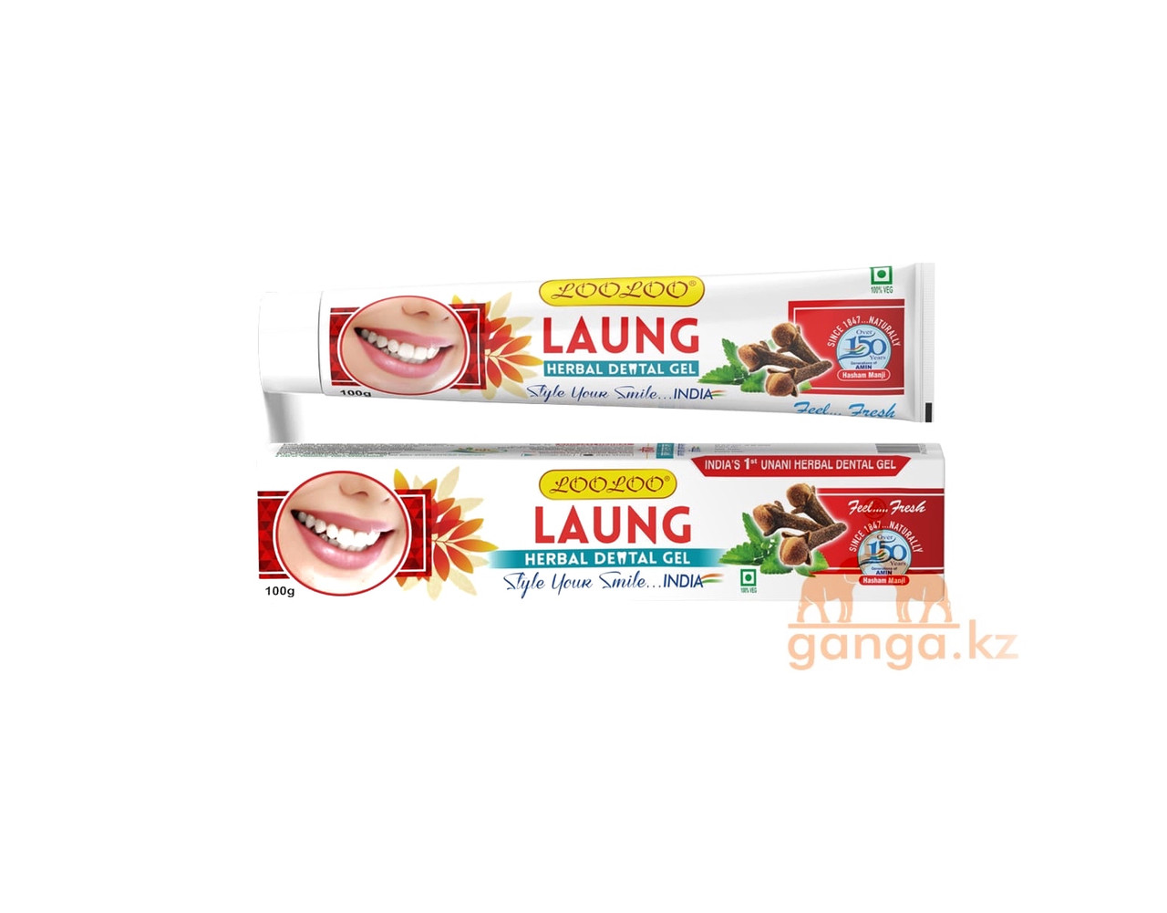 Зубная паста-гель с Гвоздикой (Laung herbal dental gel LOO LOO), 100 гр - фото 1 - id-p106849106