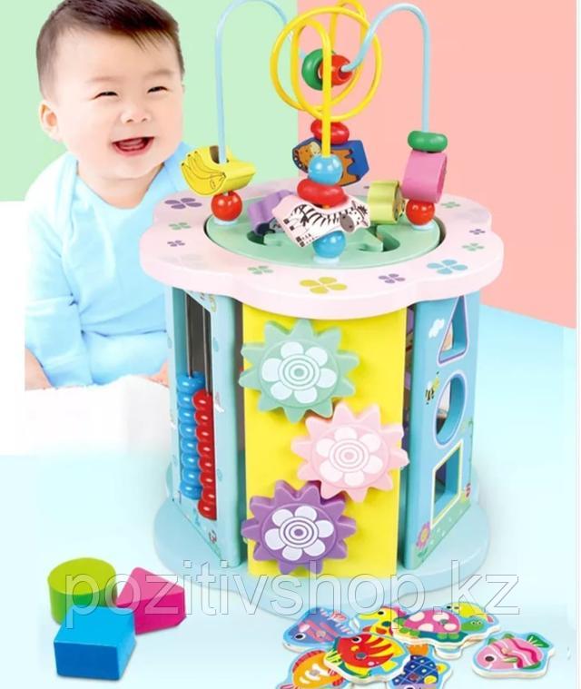 Детский Бизикуб цилиндр с пальчиковым лабиринтом