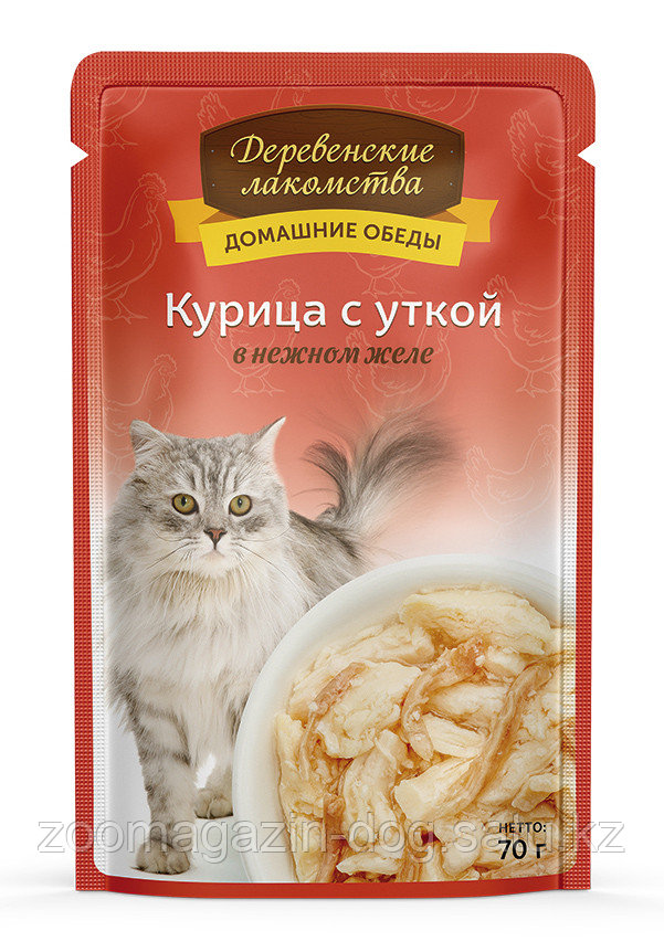 Домашние обеды курица с уткой в нежном желе для кошек,70гр - фото 1 - id-p106864190