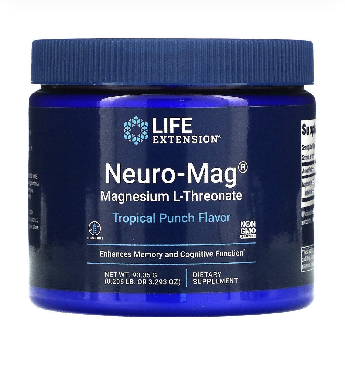 Life extension Neuro-mag, магний L-треонат, вкус тропического пунша, 93,35г (3,293унций) - фото 1 - id-p106864903