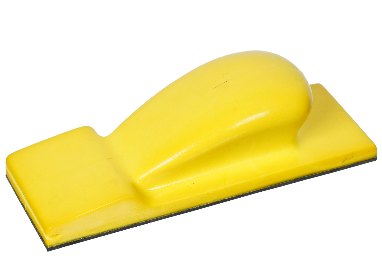 Ручной шлифовальный блок для абразивных полос с липучкой 200 * 70 мм (жесткий, желтый)