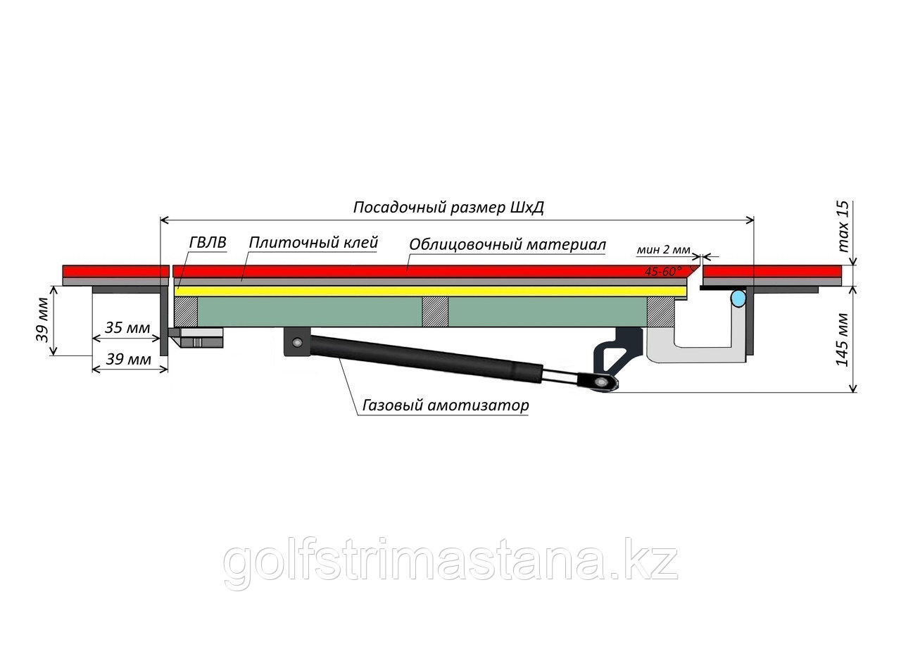 Чертеж Напольный люк в подвал Лайт Эконом