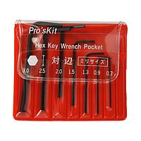 8PK-022  Набор шестигранных ключей (0.7,0.9,1.3,1.5,2,2.5,3мм)