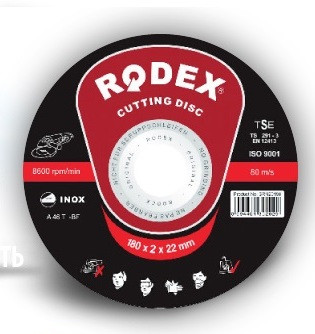 Отрезной диски по нержавейке INOX Rodex 230x2.0x22