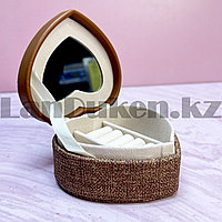 Шкатулка для украшений в форме сердечка коричневого цвета