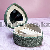 Шкатулка для украшений в форме сердечка зеленого цвета