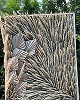 Кептірілген гүлдерден жасалған панно - бидай.Биіктігі 100 см, ені 80 см