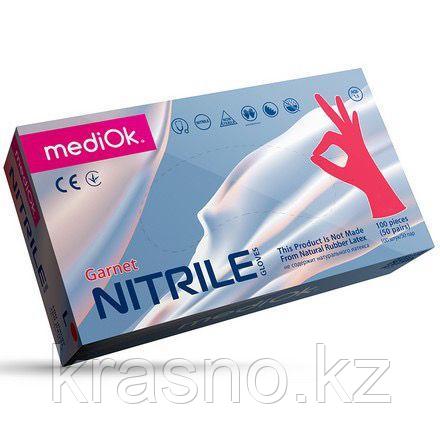 Перчатки M 100шт нитрил красные MediOk