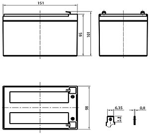 Аккумулятор Delta Gel 12-15 (12В, 15Ач), фото 2