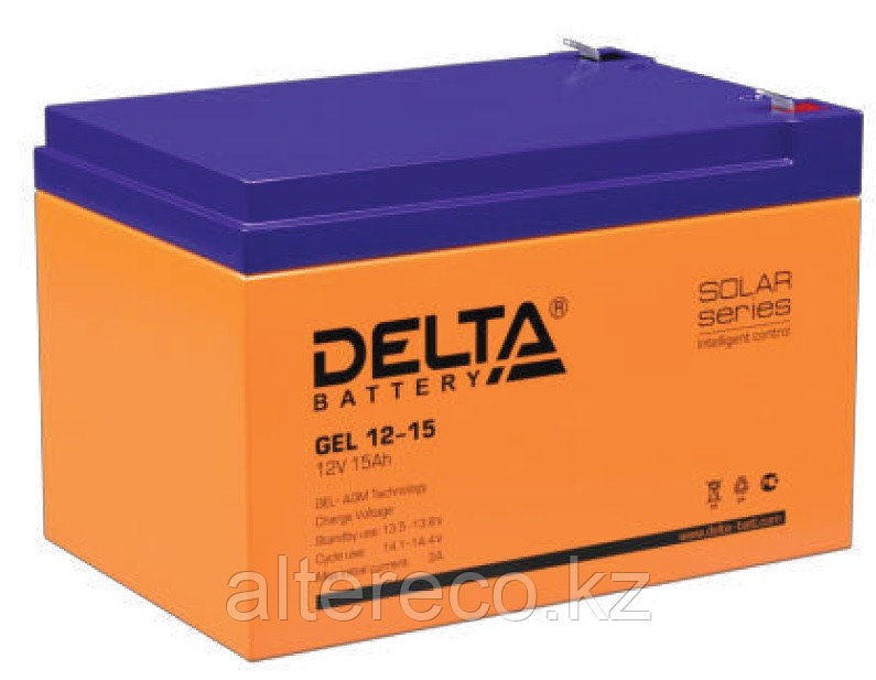 Тяговый аккумулятор Delta Gel 12-15  (12В, 15Ач)