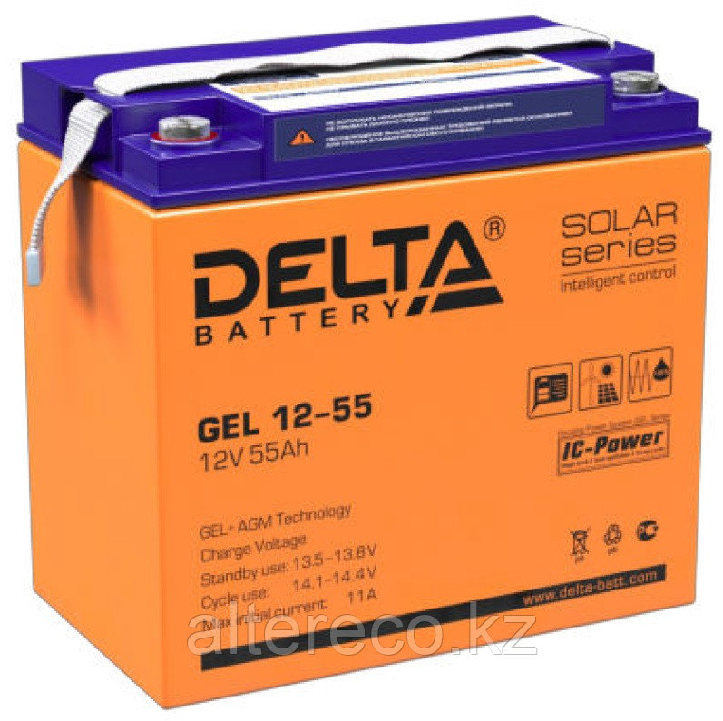 Аккумулятор Delta Gel 12-55 (12В, 55Ач) - фото 1 - id-p106931325
