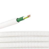 Электротруба ПЛЛ гибкая гофр. не содержит галогенов д.25мм, цвет белый,с кабелем ППГнг(А)-FRHF 3x2,5мм² РЭК
