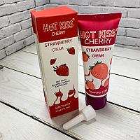 Интимная смазка лубрикант со вкусом клубники Hot Kiss