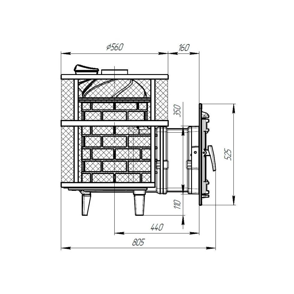 Печь для бани чугунная Атмосфера М сетка из нержавеющей стали (Pro Metall) - фото 8 - id-p90942069