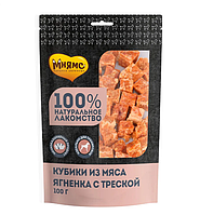 Мнямс для собак кубики из мяса ягненка с треской, 100гр