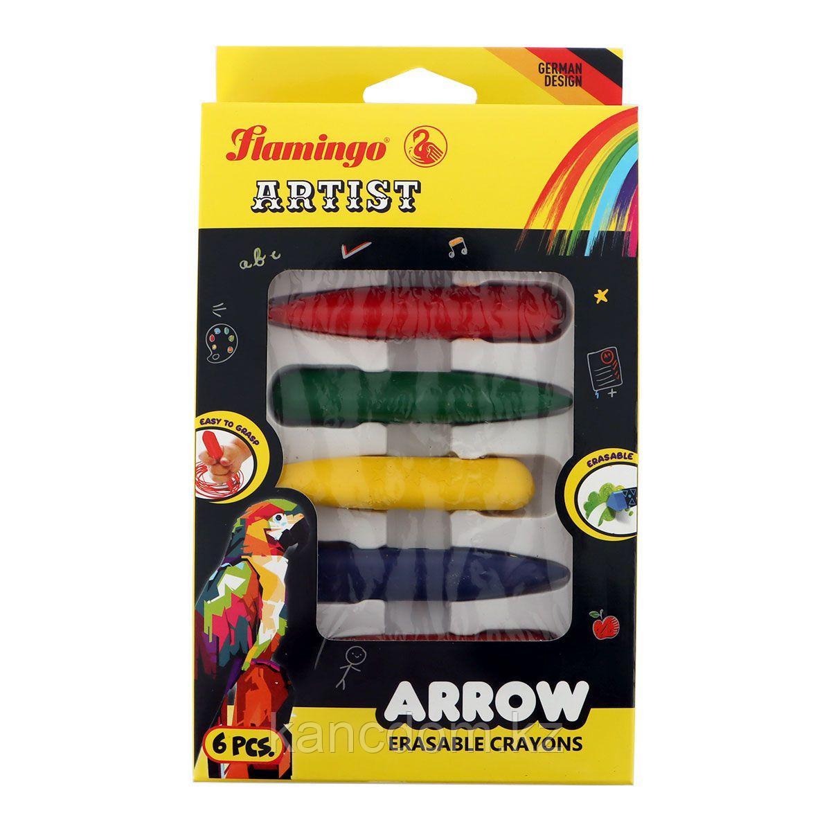 Мел восковой 6цв Flamingo Arrow FL12025