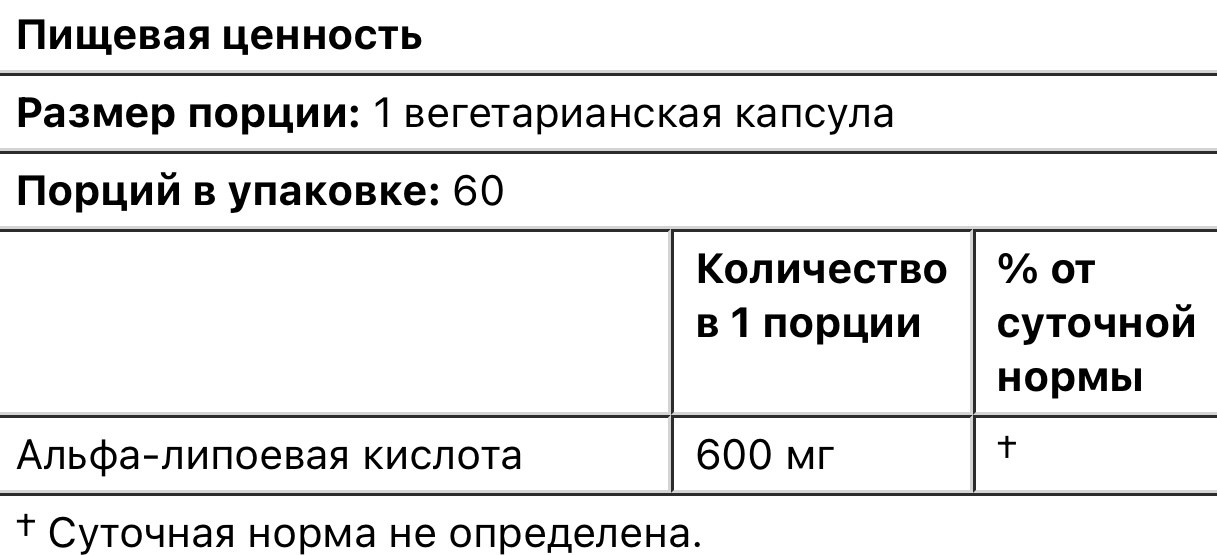 Doctor s best альфа-липоевая кислота 600мг, 60 вегетарианских капсул - фото 3 - id-p106947396