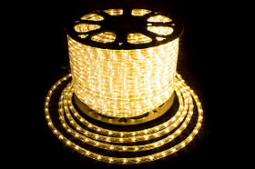Светодиодная лента (дюралайт круглый) теплый 220v - 100м