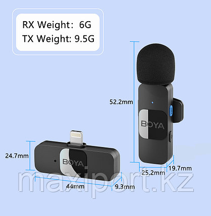 BOYA iPhone Dual Microphone by-V2 двойной петличный микрофон беспроводной, фото 2