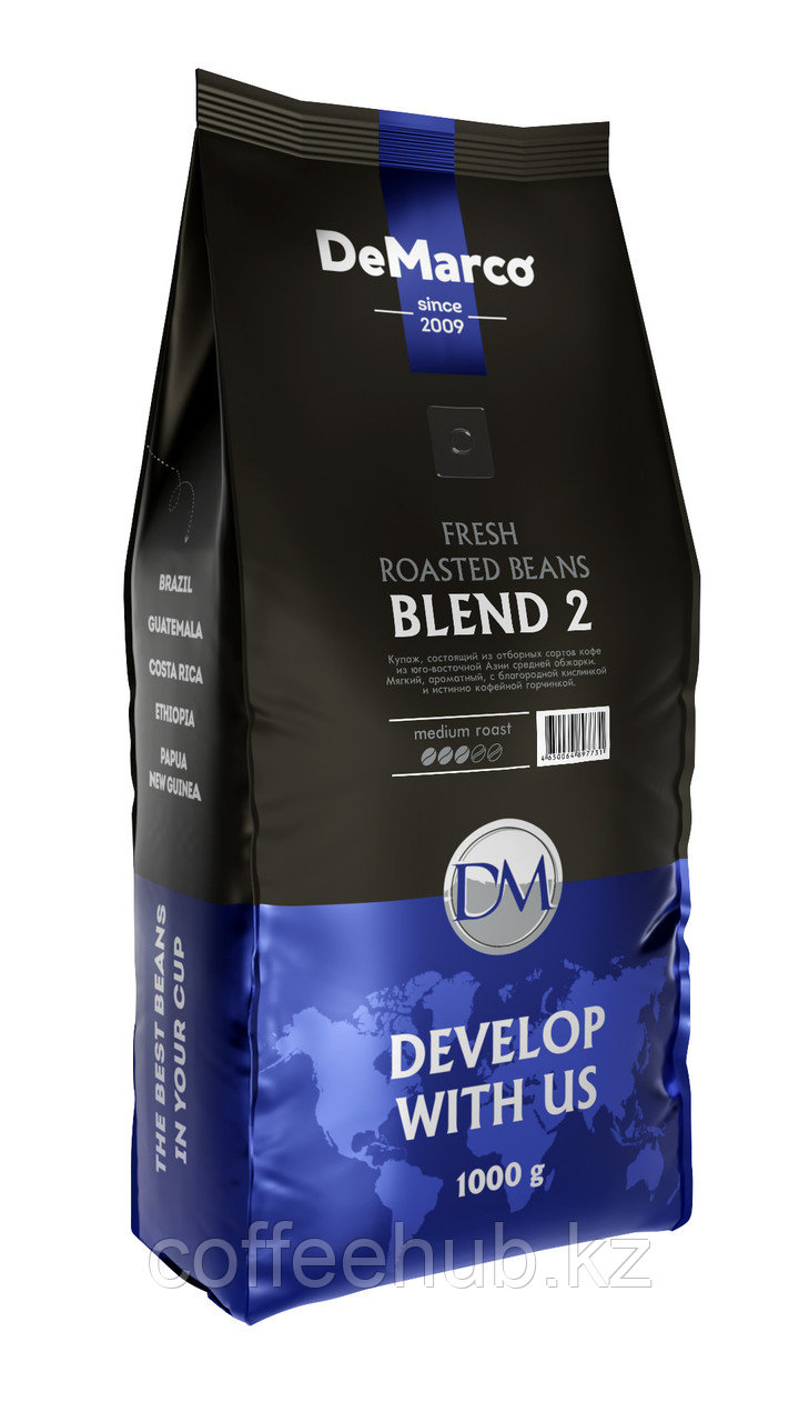 Кофе в зернах DeMarco Fresh Roast BLEND 2 (1000 гр.) - фото 1 - id-p106957503